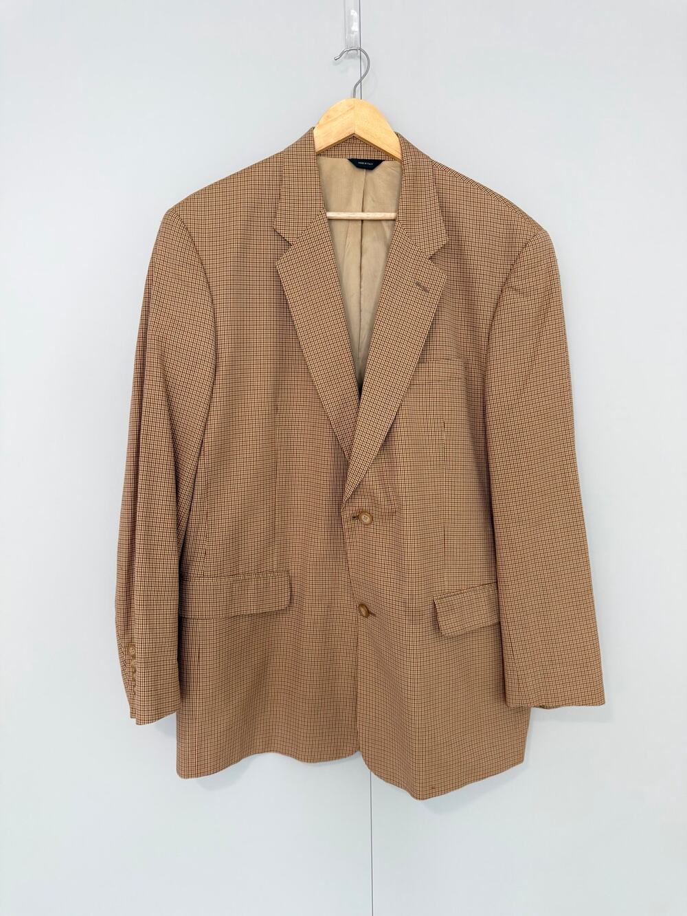 J.CREW Men’s Cotton Single Breast Blazer in Tan Plaid Size 44L